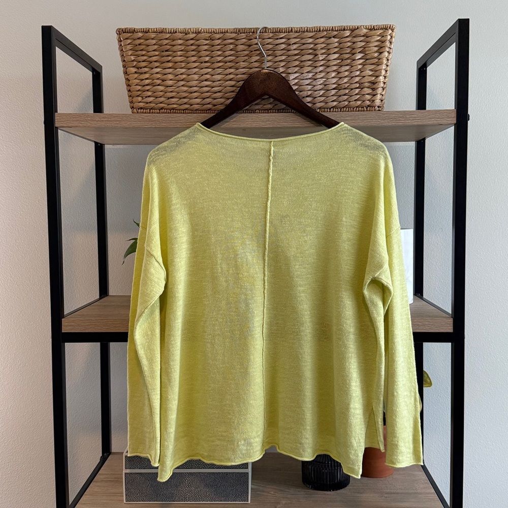 NWT Eileen Fisher Organic Linen Cotton Slub Bateau Boxy Poncho Sweater Top, XS - Picture 5 of 6